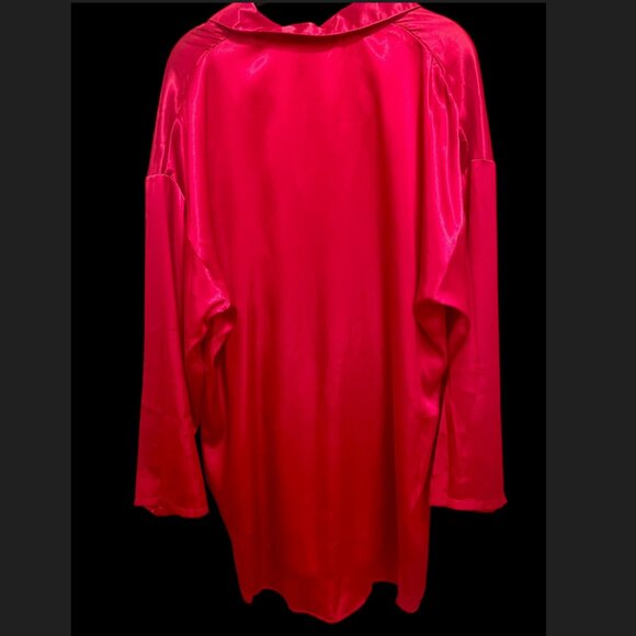 Vintage Victoria's Secret Red Satin Sleep Shirt Nightgown Large - Picture 2 of 6